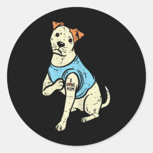Adesivo Pitbull Eu Amo Mamãe Tatto Pittie Dog Proprietário
