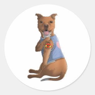 Adesivo Pitbull Eu Amo Mamãe Tatuagem Camiseta de cão Mães