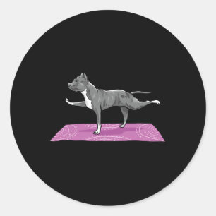 Adesivo Pitbull Fazendo Yoga Pitbull Engraçado Amante de C