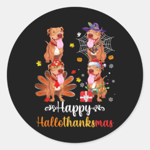 Adesivo Pitbull Lover Halloween Feliz Natal