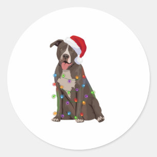 Adesivo Pittie Pitbull Natal Luzes Xmas Cachorro Lover