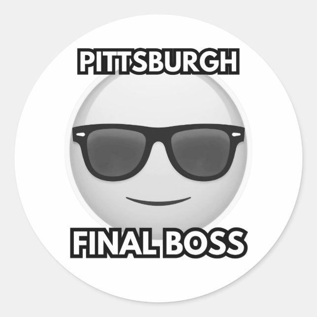Adesivo Pittsburgh Final Boss Cool Emoji (Frente)
