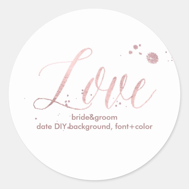 Adesivo PixDezine Dazzled Faux Rosa Dourado/love (Frente)