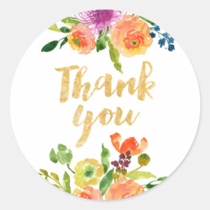 Adesivo PixDezine floral de aquarela/ranúnculo laranja