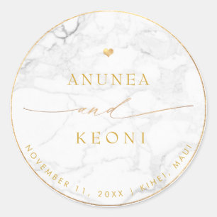 Adesivo PixDezine Marble Faux Dourado Heart Round Sti