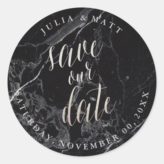Adesivo PixDezine Mármore Save the Date/Falso Prata (Frente)