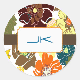 Adesivo PixDezines Alegre Retro Floral, Monograma