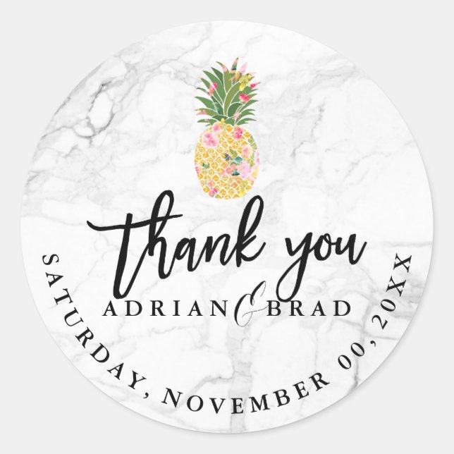 Adesivo PixDezines Aloha Abacaxi/Marble (Frente)