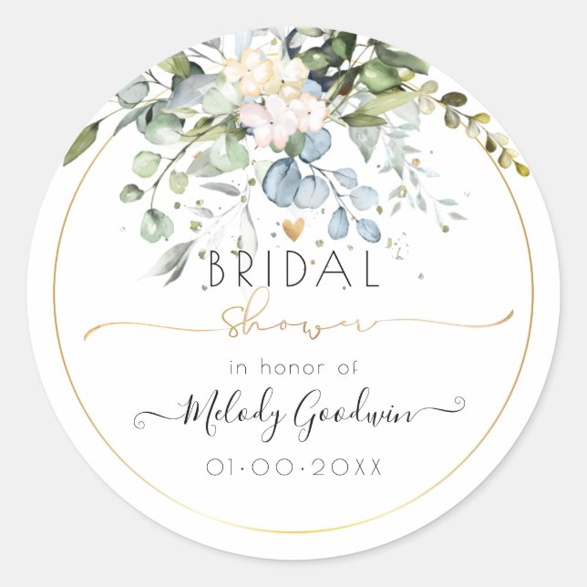 Adesivo PixDezines Aquarela Eucalipto Goma Azul Rústico (Frente)