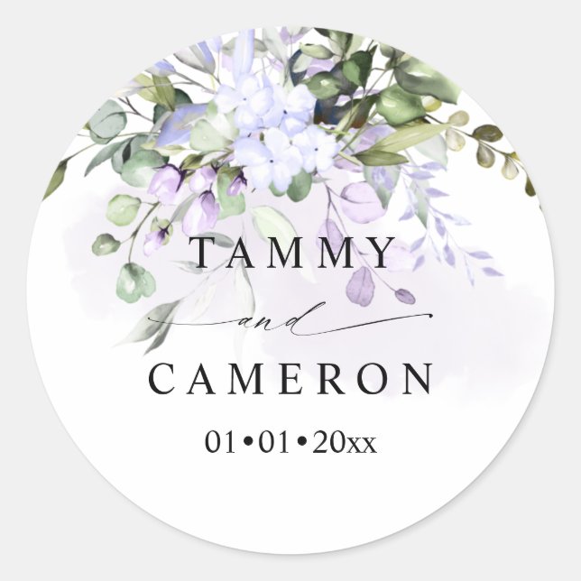 Adesivo PixDezines Aquarela Eucalipto Roxo Empoeirado  (Frente)