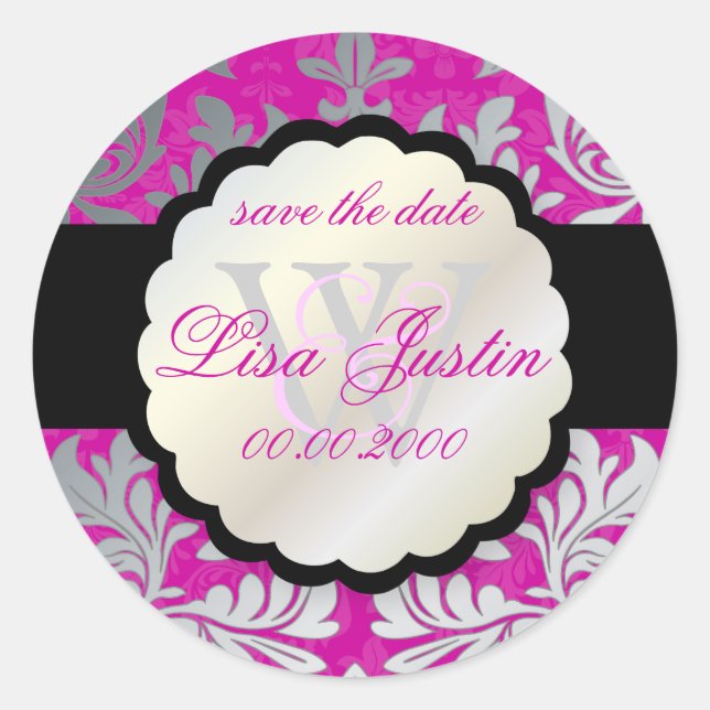 Adesivo PixDezines Barroco Damasco/cor DIY/magenta (Frente)