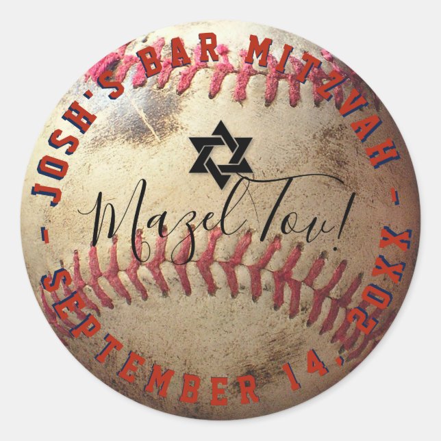 Adesivo PixDezines Baseball Mitzvah (Frente)