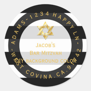 Adesivo PixDezines black+white stripes mitzvah return add