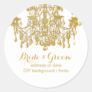 Adesivo PixDezines - Chandelier de cristal de tom de ouro