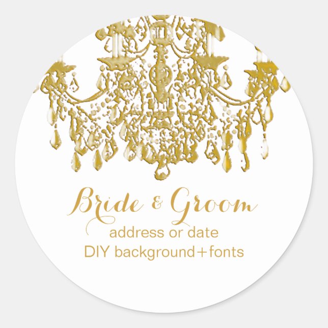 Adesivo PixDezines - Chandelier de cristal de tom de ouro (Frente)