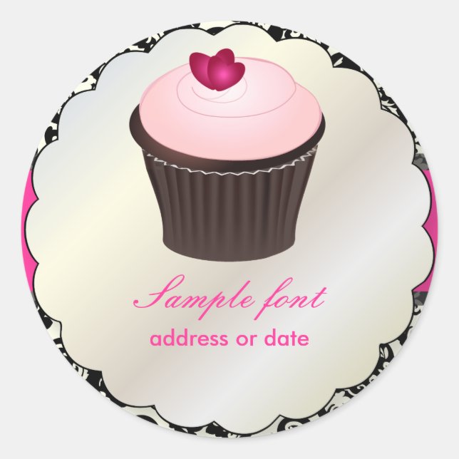 Adesivo PixDezines cor suja, cupcake+polivia damask (Frente)