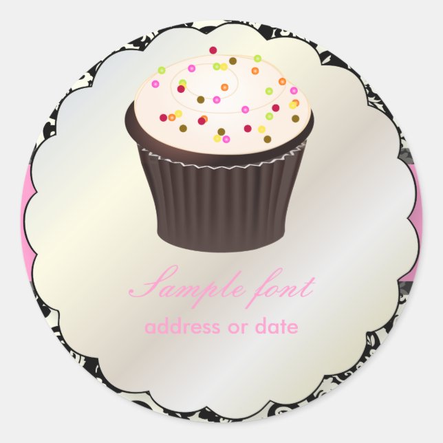 Adesivo PixDezines diy cores, cupcake+olivia damasco (Frente)