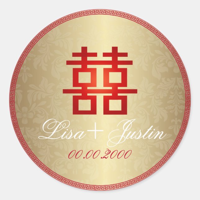 Adesivo PixDezines dupla felicidade chinesa (Frente)
