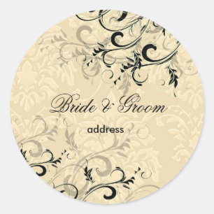 Adesivo PixDezines EBONY SWIRLS/IVORY BAROQUE DAMASK