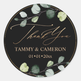 Adesivo PixDezines Elegante Eucalipto Preto Verde Dourado 