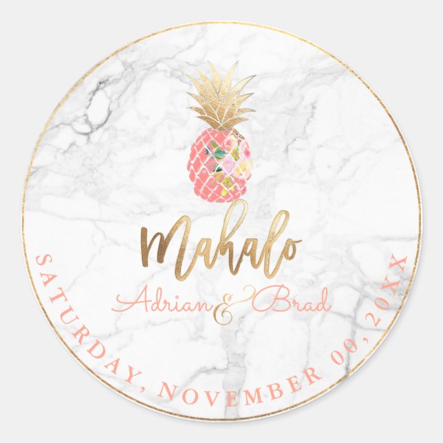 Adesivo PixDezines Faux Dourado Abacaxi/Pasty Orange/Marbl (Frente)