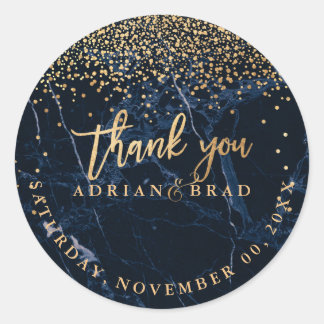 Adesivo PixDezines Faux Dourado Confetti/Blue Marble