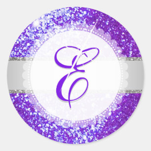 Adesivo PixDezines FAUX GLITTER MONOGRAM   ULTRA VIOLET