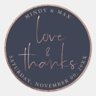 Adesivo PixDezines FAUX ROSA DOURADO LOVE+OBRIGADOS DIY CO