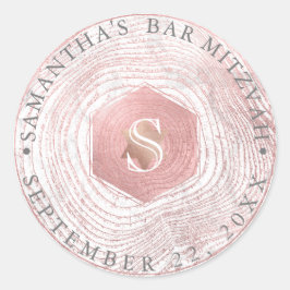 Adesivo PixDezines Faux Rosa Tree Rings Mitzvah
