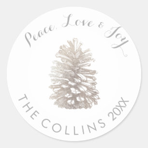 Adesivo PIxDezines FAUX SILVER PINECONE/DIY ANTECEDENTES