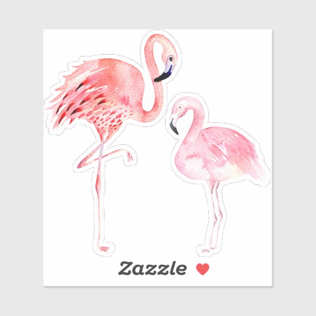 Adesivo PixDezines Flamingos Rosa, mamãe+bebê (Folha)