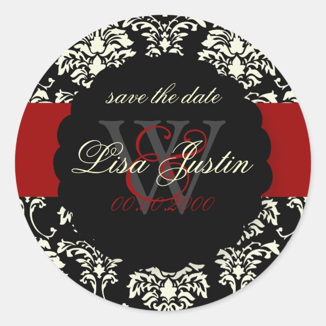 Adesivo PixDezines Florentius Damask/Preto+Vermelho (Frente)