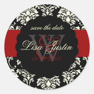 Adesivo PixDezines Florentius Damask/Preto+Vermelho