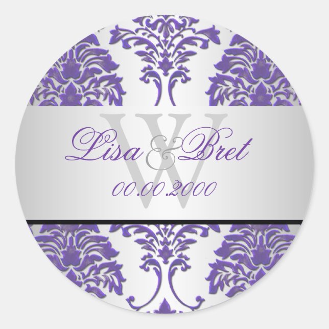 Adesivo PixDezines florentius damask/púrpura+prata (Frente)