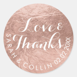 Adesivo PixDezines folha falsa/Rosa Dourado/obrigado/texto