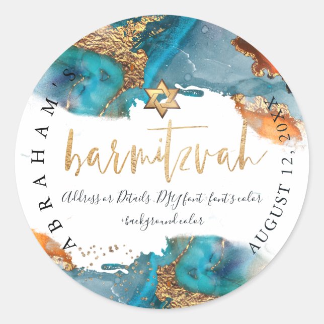 Adesivo PixDezines H2 Galaxy Abstrato moderno Bar Mitzvah (Frente)