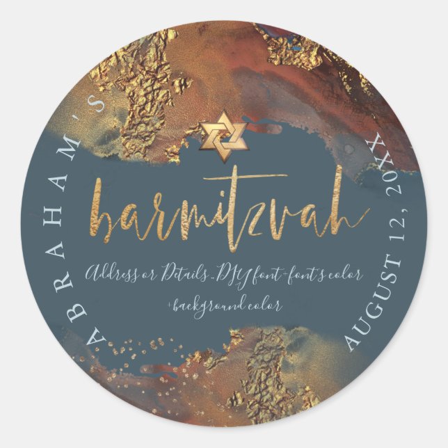 Adesivo PixDezines H2 Galaxy Abstrato moderno Bar Mitzvah  (Frente)