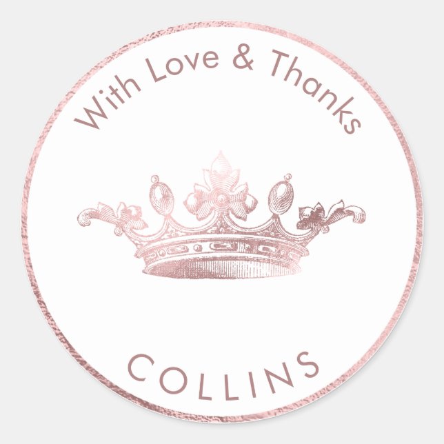 Adesivo PixDezines Imperial Crown/Faux Rosa Dourado (Frente)