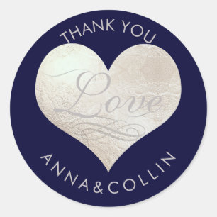 Adesivo PixDezines Love/Faux Foil Silver Heart/Obrigado