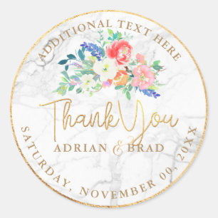 Adesivo PixDezines Marble Floral+Faux Dourado