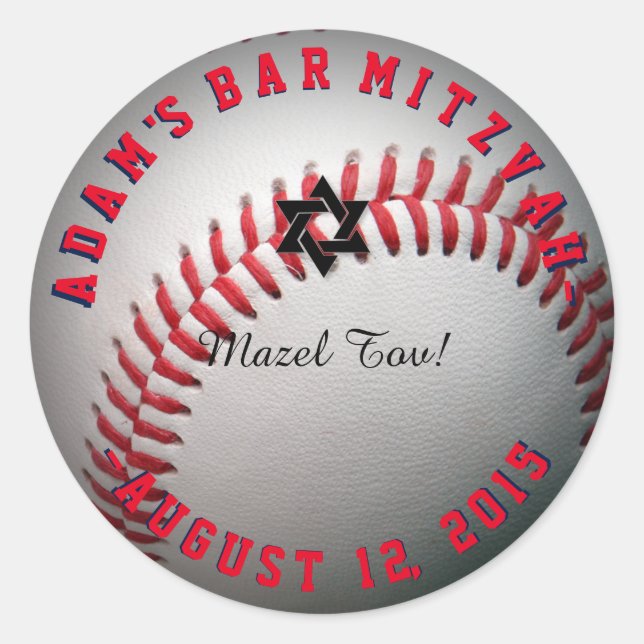 Adesivo PixDezines Mitzvah de beisebol (Frente)