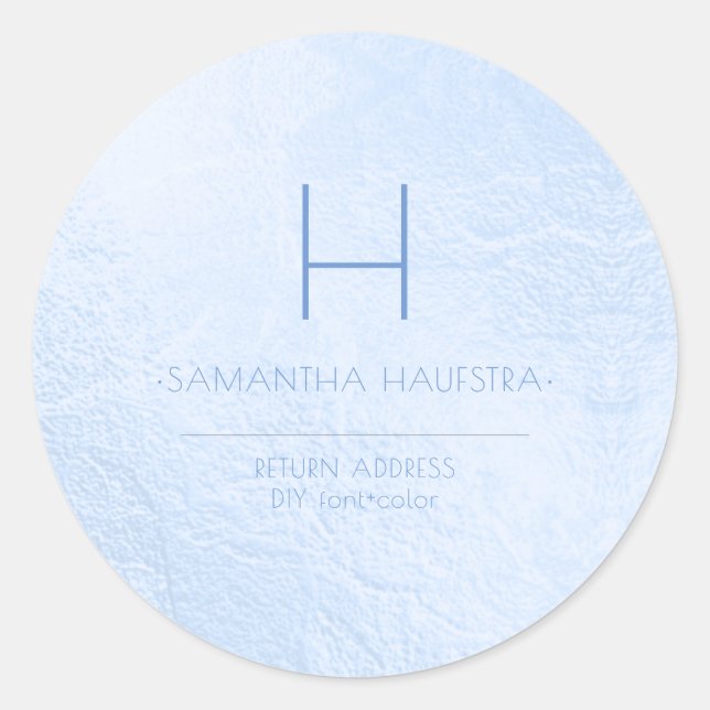 Adesivo PixDezines Monograma Azul Iridiscente (Frente)