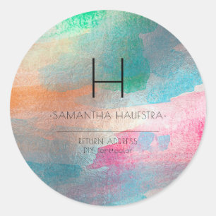 Adesivo PixDezines Monograma Iridescente Bruto Watercolor