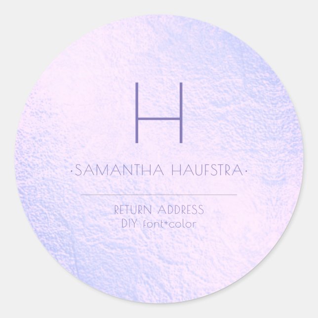 Adesivo PixDezines Monograma Iridescente Lilac+Lavanda (Frente)