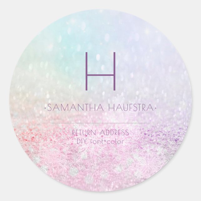 Adesivo PixDezines Monograma Neve Mole Brokeh (Frente)