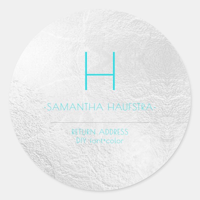 Adesivo PixDezines Monograma Platinum+Aqua (Frente)