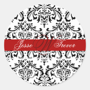 Adesivo PixDezines Monograma Rossi Damask, cor DIY