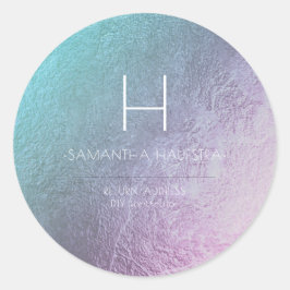 Adesivo PixDezines Monograma - Teal de Mão Iridescente