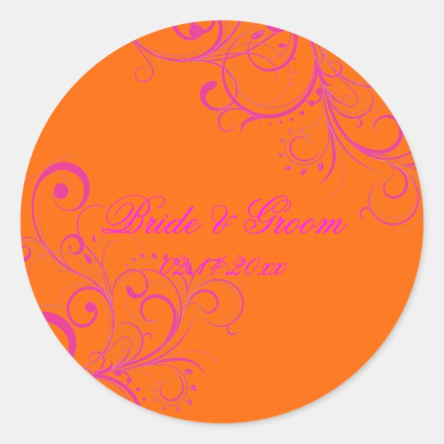 Adesivo PixDezines Orange + Pink Swirls (Frente)