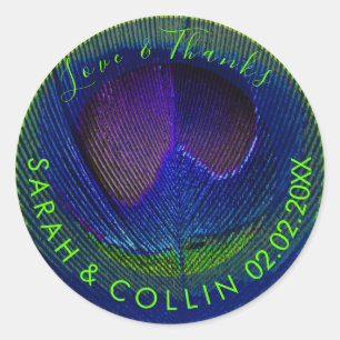 Adesivo PixDezines pavão/azul de cobalto/verde-neon